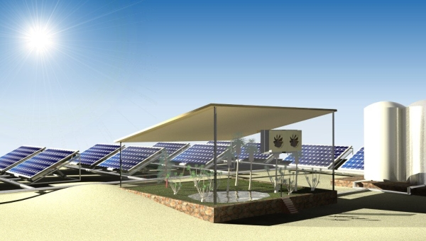 装个太阳能电池板，让沙漠中也能长出了繁茂的蔬菜